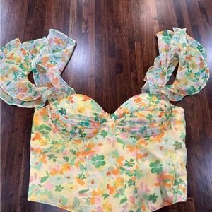 Astr Multicolor Floral Bustier Top
